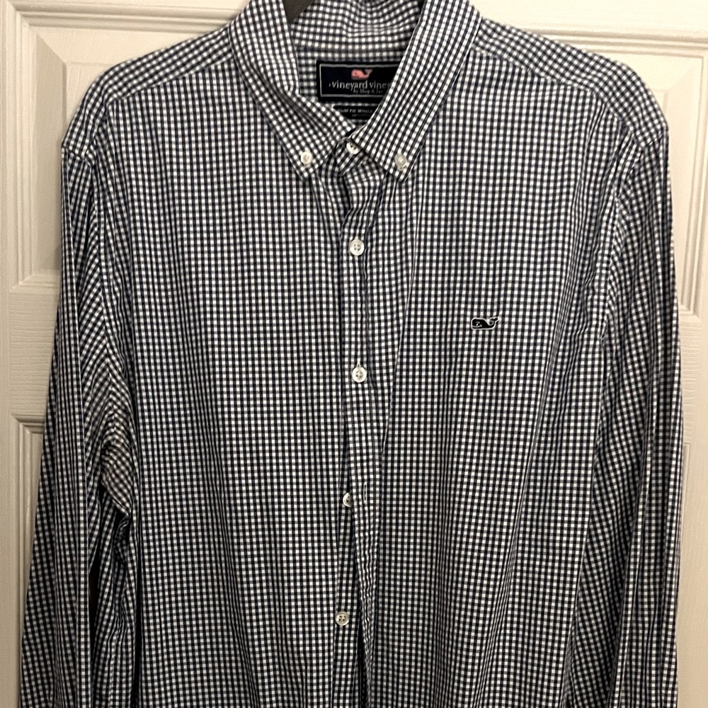 Vineyard Vines Men’s XL Slim Fit Whale Shirt Blue Plaid